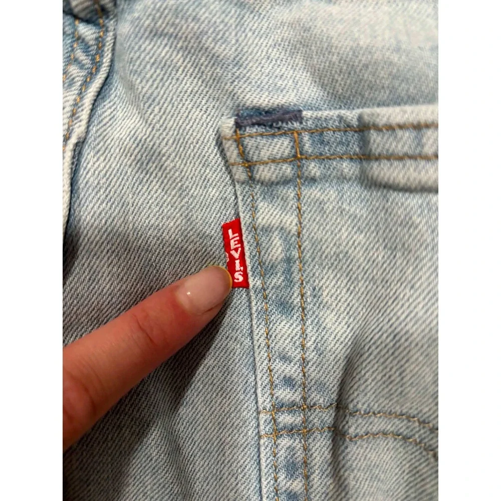 Levis 512 Slim Taper Fit Jeans Mens 33x32 Light Wash Distressed Ripped Big‎ E